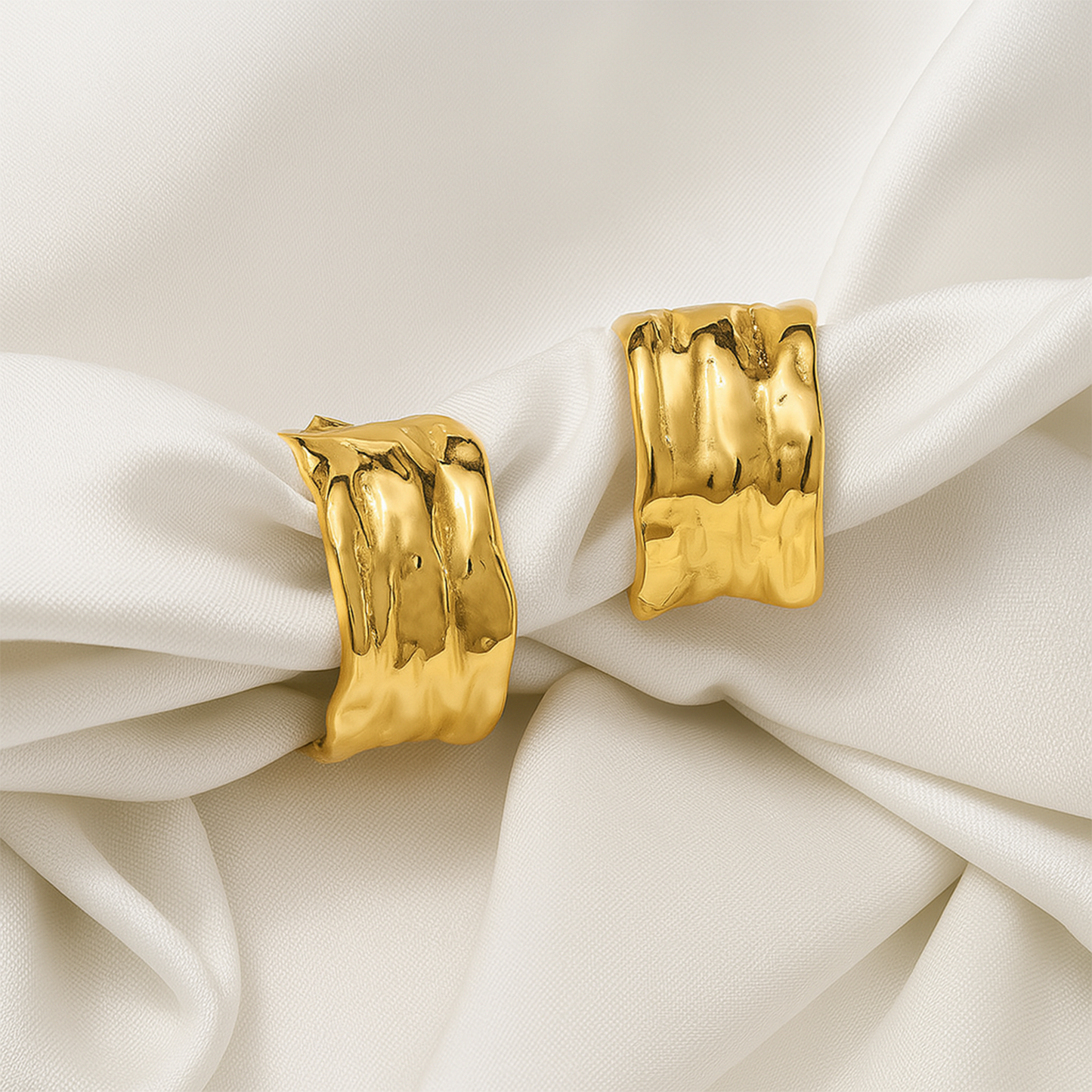 Crinkled Gleam Hoops