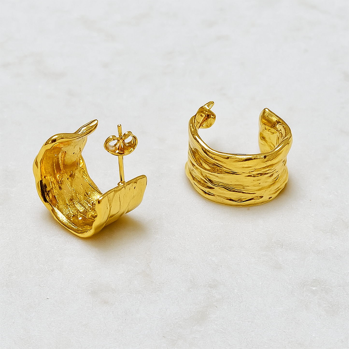 Crinkled Gleam Hoops