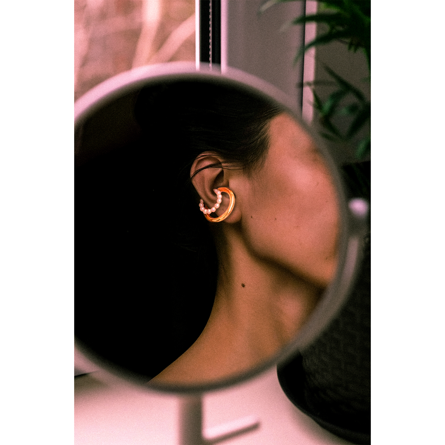 Dual Orbit Pearl Earcuffs (No Piercing)