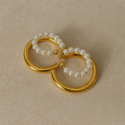 Dual Orbit Pearl Earcuffs (No Piercing)