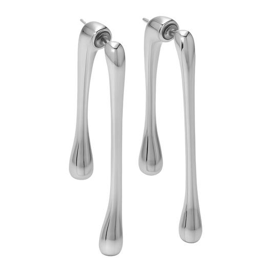 Molten Droplets Twin Drop Earrings