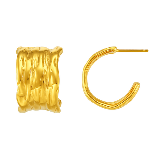 Crinkled Gleam Hoops