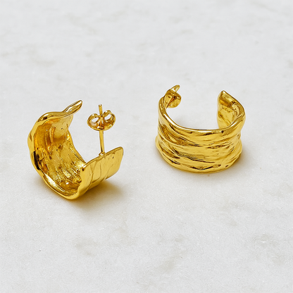 Crinkled Gleam Hoops