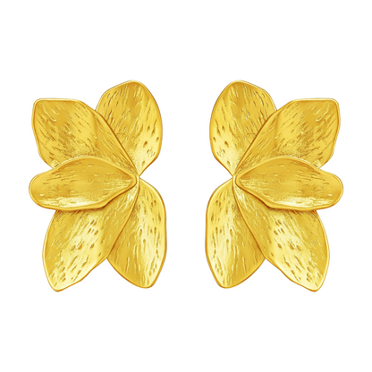 Magnolia Petals Textured Statement Stud Earrings