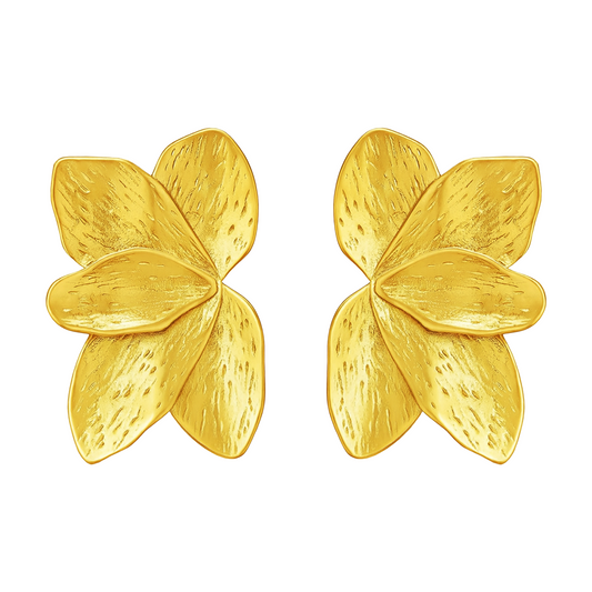 Magnolia Petals Textured Statement Stud Earrings