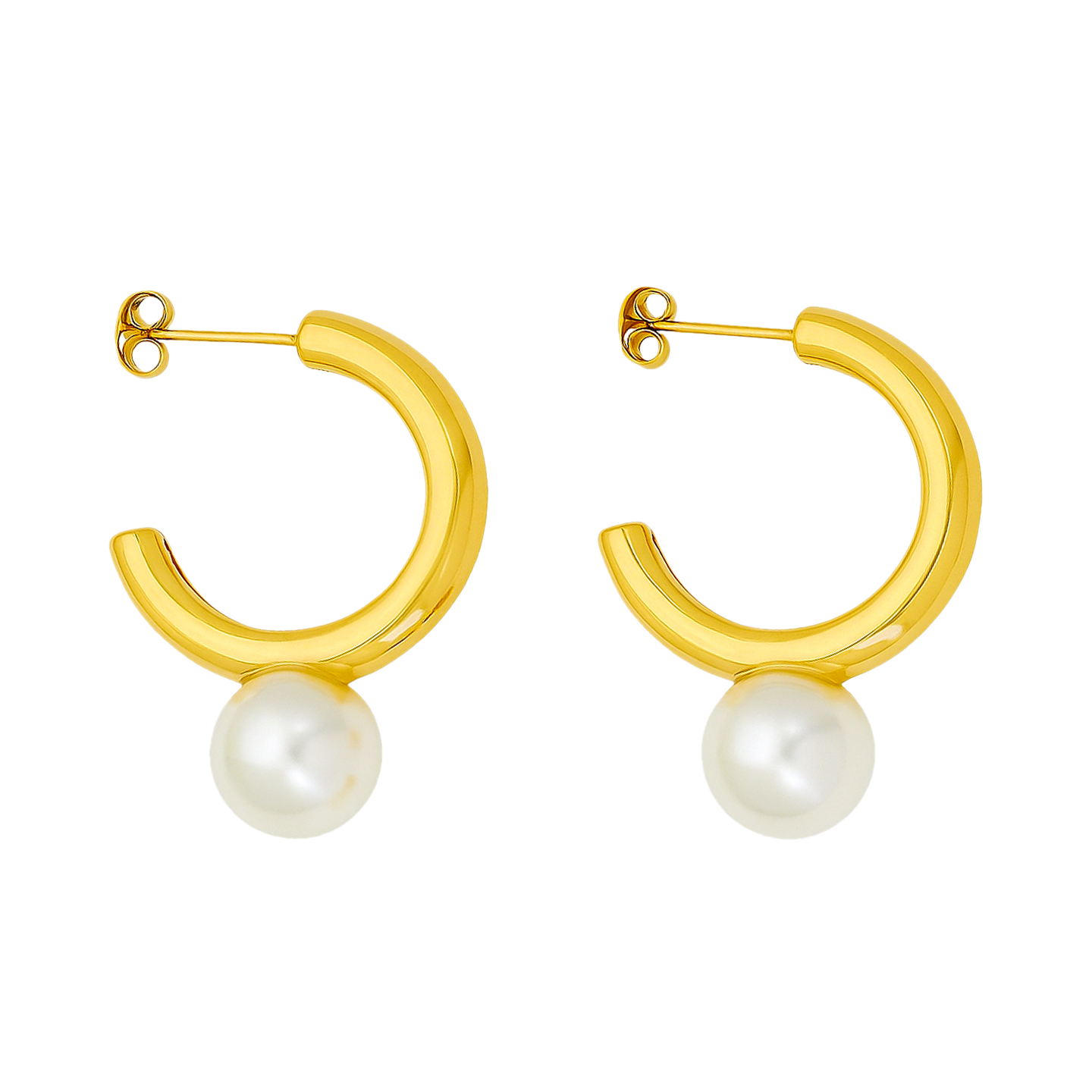Pearl Drop Hoops