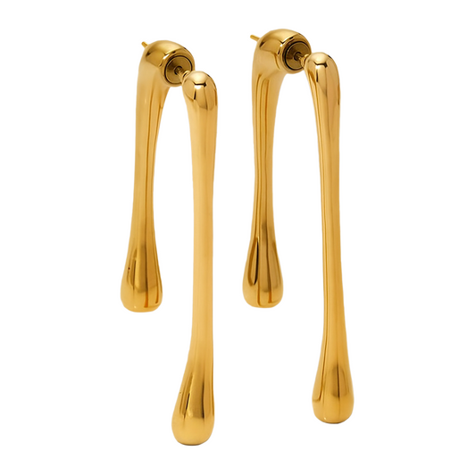 Molten Droplets Twin Drop Earrings